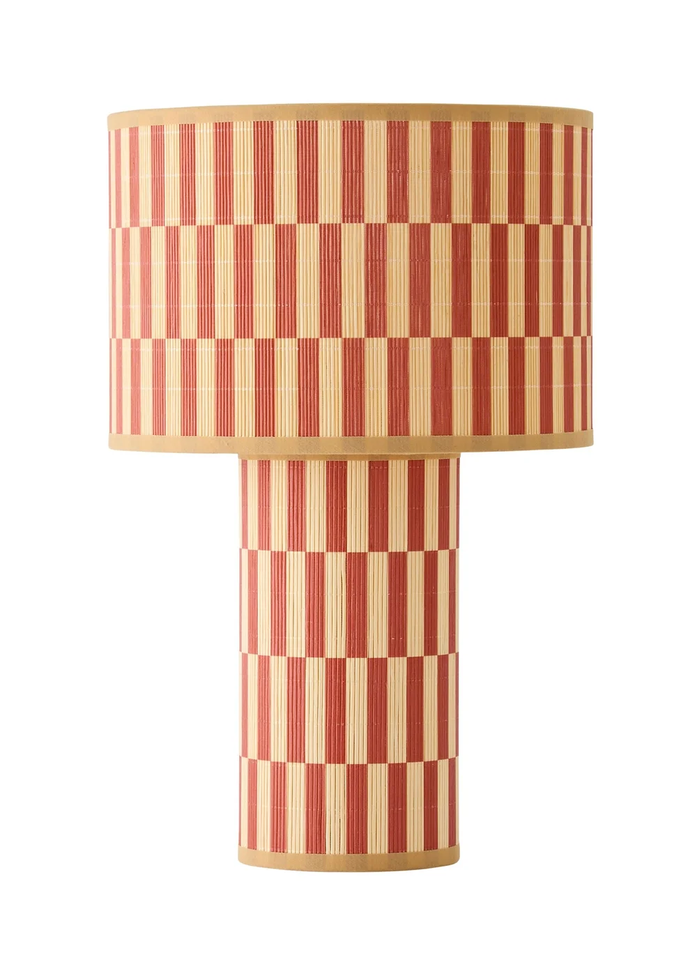 ValueLights Lori Orange Checkerboard Bamboo Table Lamp - One Size Image 5