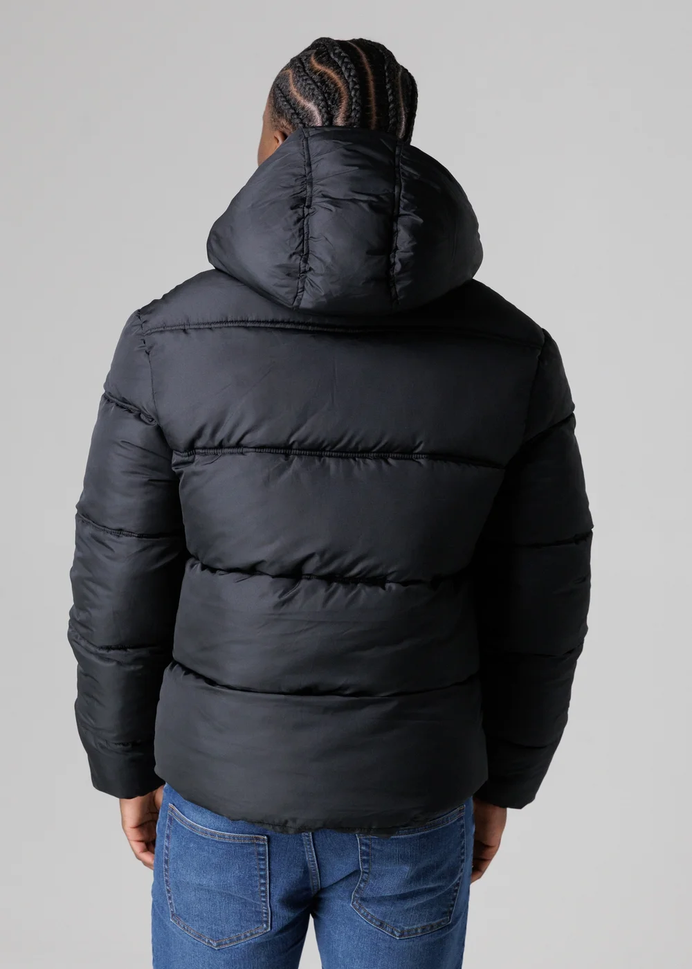 French Connection Black Hooded Puffer Jacket with High Neck - 2XL Image 2