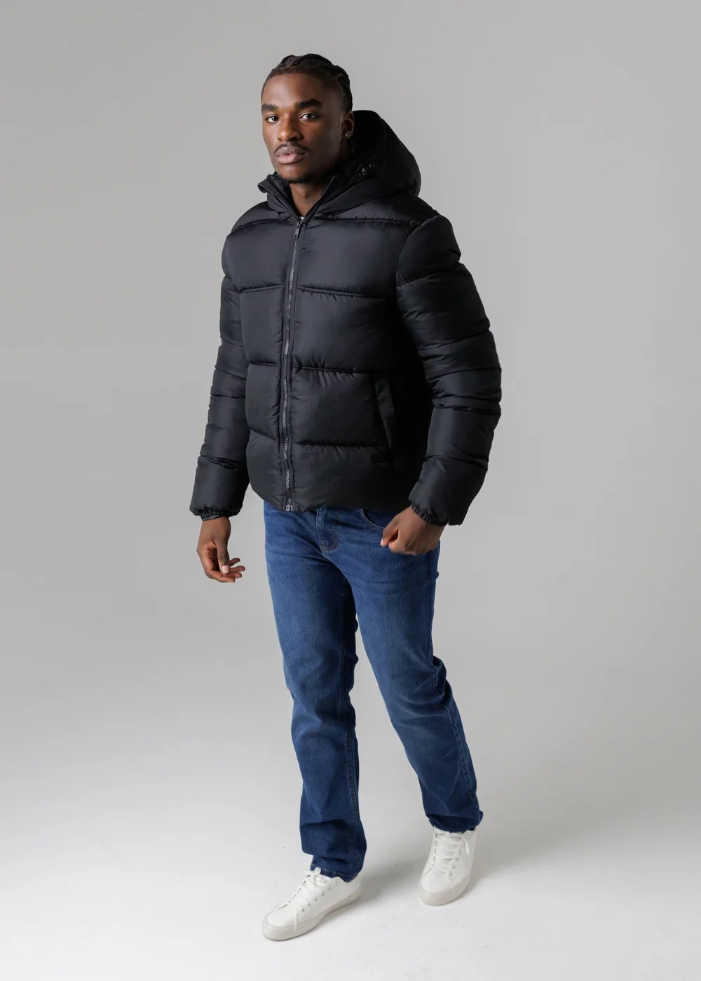 French Connection Black Hooded Puffer Jacket with High Neck - 2XL Image 4