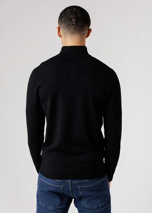 French Connection Black 1/2 Zip Knitted Jumper - L Image 2