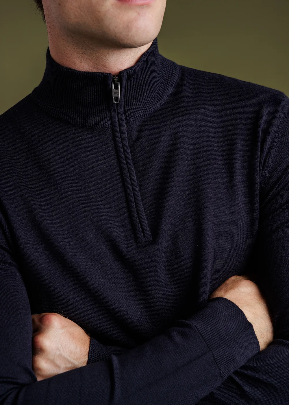 French Connection Navy 1/2 Zip Knitted Jumper - S Image 3