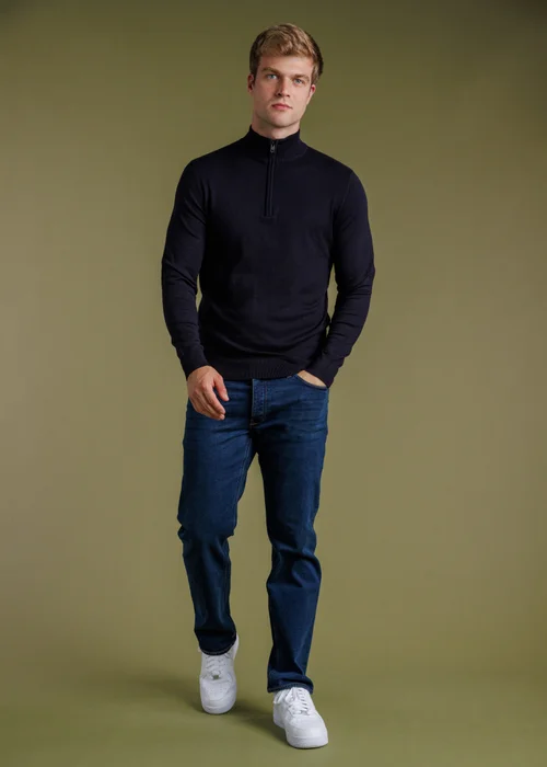 French Connection Navy 1/2 Zip Knitted Jumper - S Image 4