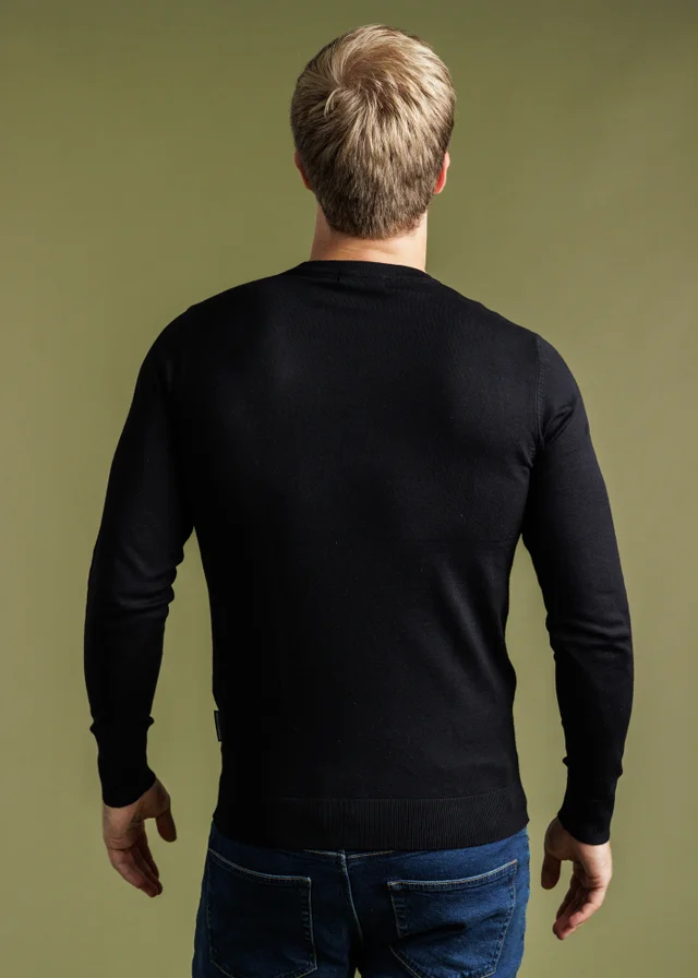 French Connection Black Crew Neck Long Sleeve Knitted Jumper