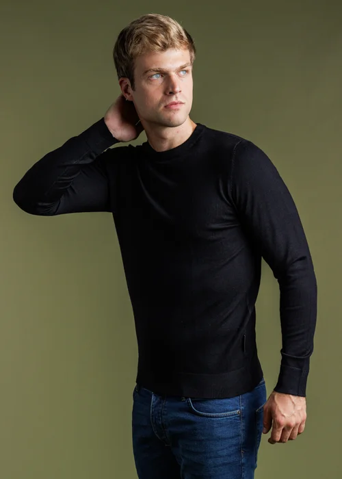 French Connection Black Crew Neck Long Sleeve Knitted Jumper - S Image 1