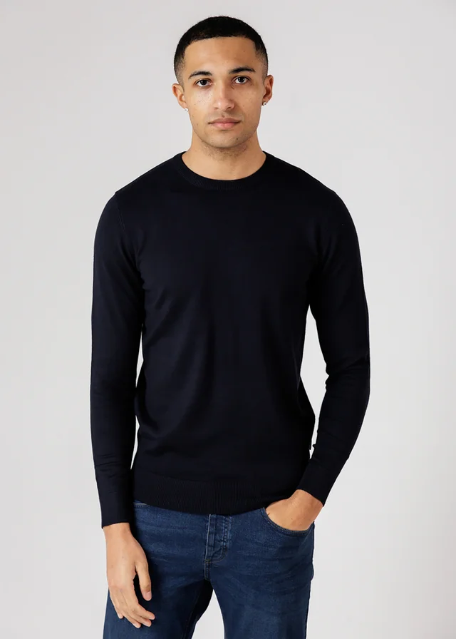 French Connection Navy Crew Neck Long Sleeve Knitted Jumper