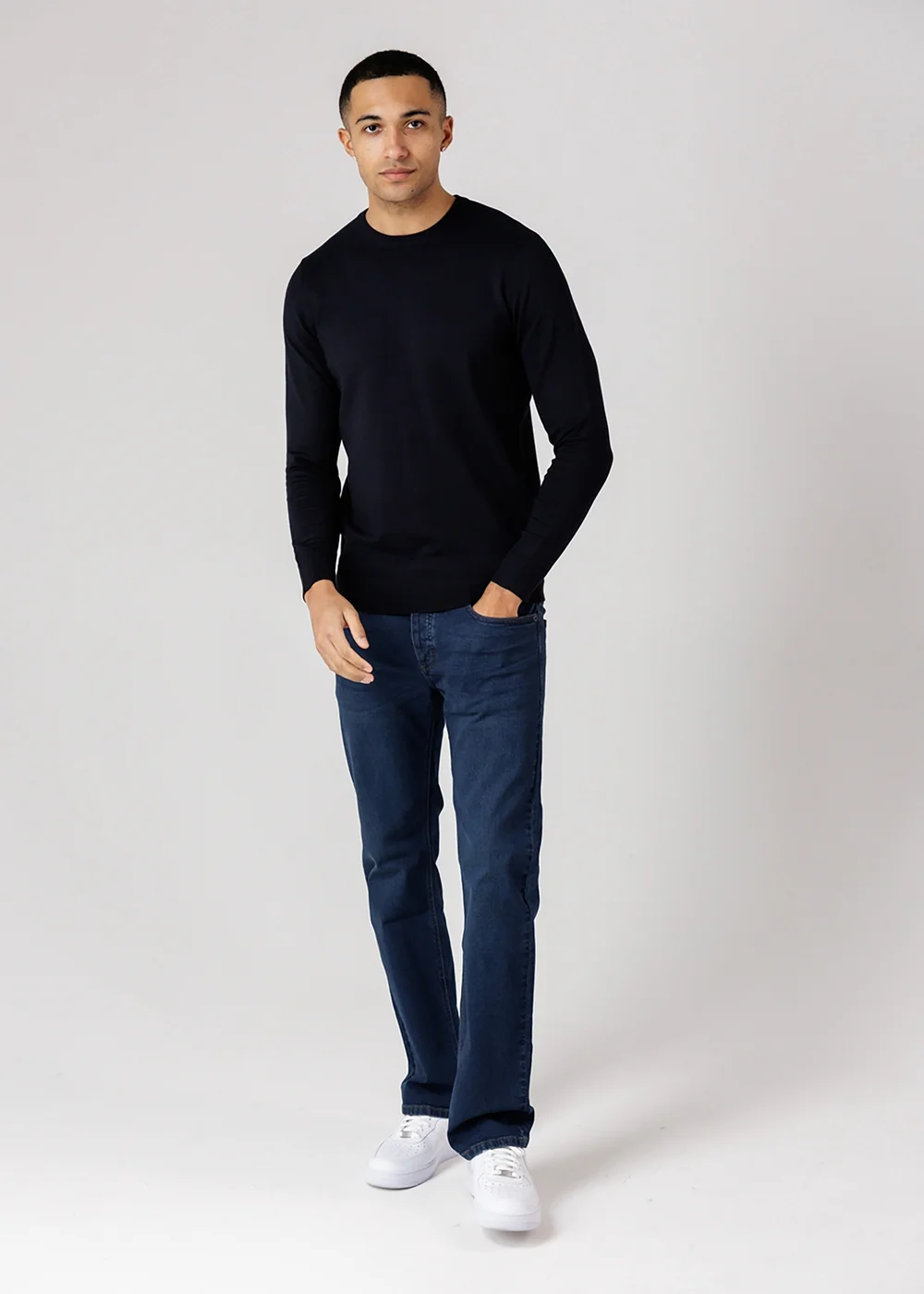 French Connection Navy Crew Neck Long Sleeve Knitted Jumper - S Image 4