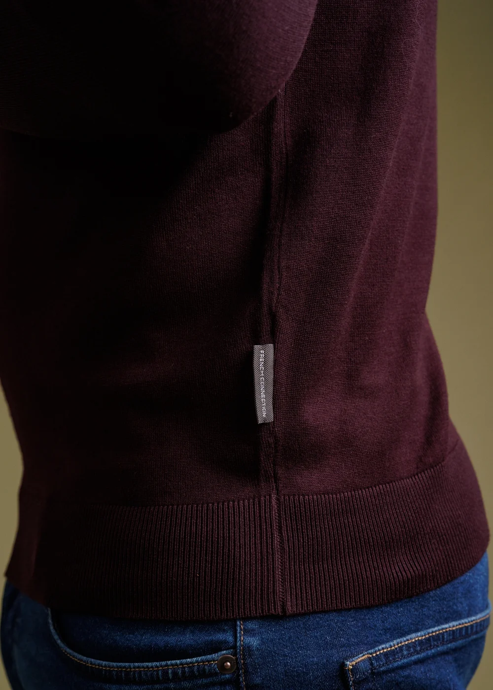 French Connection Burgundy Crew Neck Long Sleeve Knitted Jumper - L Image 3