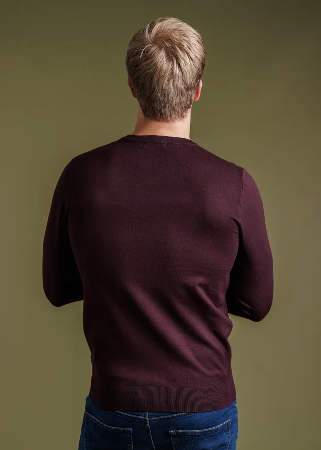 French Connection Burgundy Crew Neck Long Sleeve Knitted Jumper