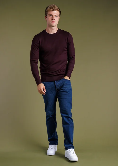 French Connection Burgundy Crew Neck Long Sleeve Knitted Jumper - L Image 4