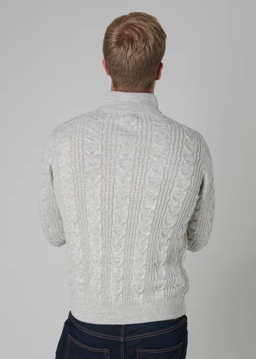 French Connection Ecru 1/2 Zip Cable Knit Jumper - 2XL Image 2