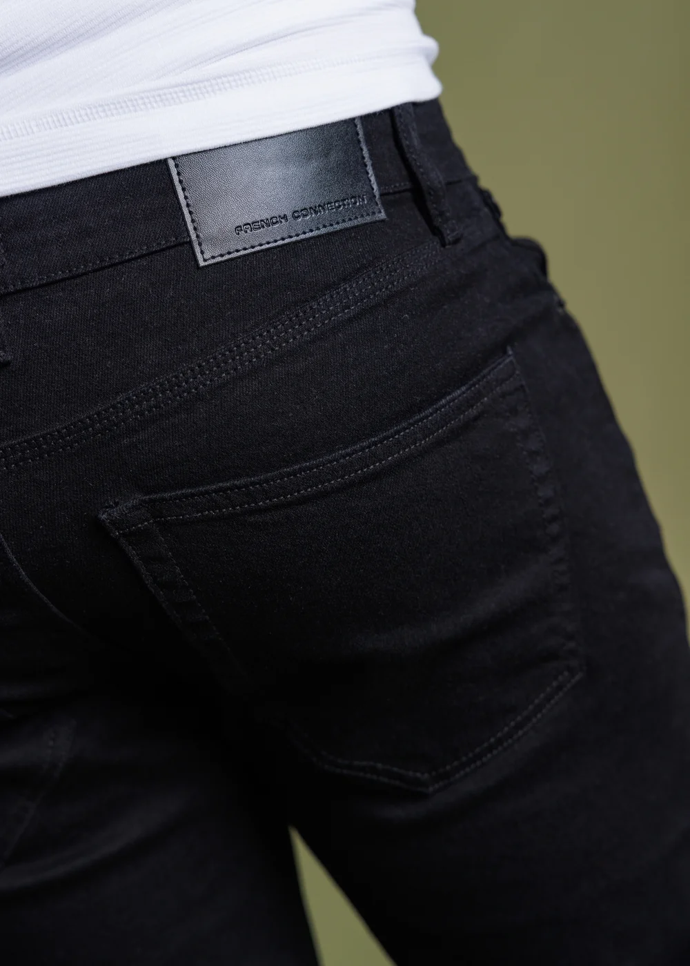 French Connection Black Cotton Straight Leg Stretch Denim Jeans - 30 Image 3