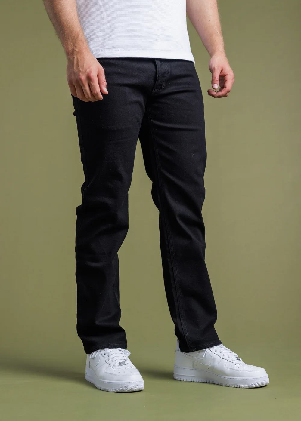 French Connection Black Cotton Straight Leg Stretch Denim Jeans - 30 Image 4