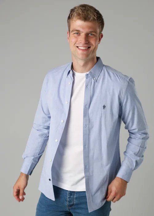 French Connection Blue Cotton Long Sleeve Oxford Shirt - S Image 1