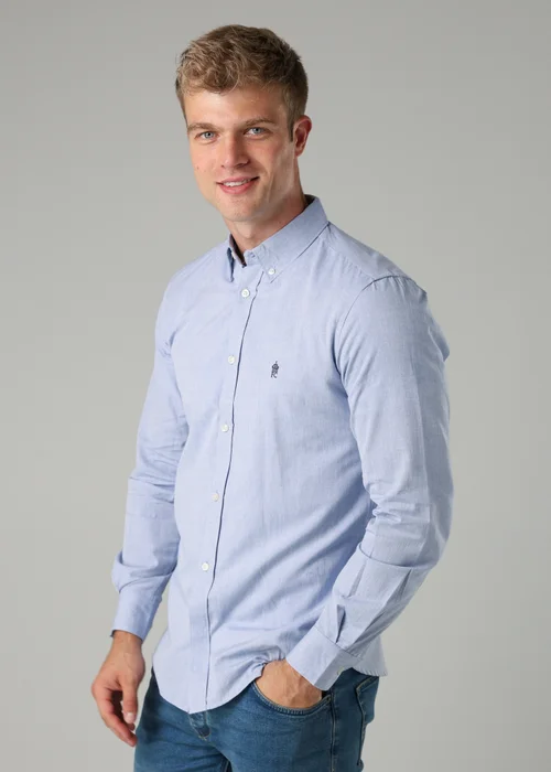 French Connection Blue Cotton Long Sleeve Oxford Shirt - S Image 3