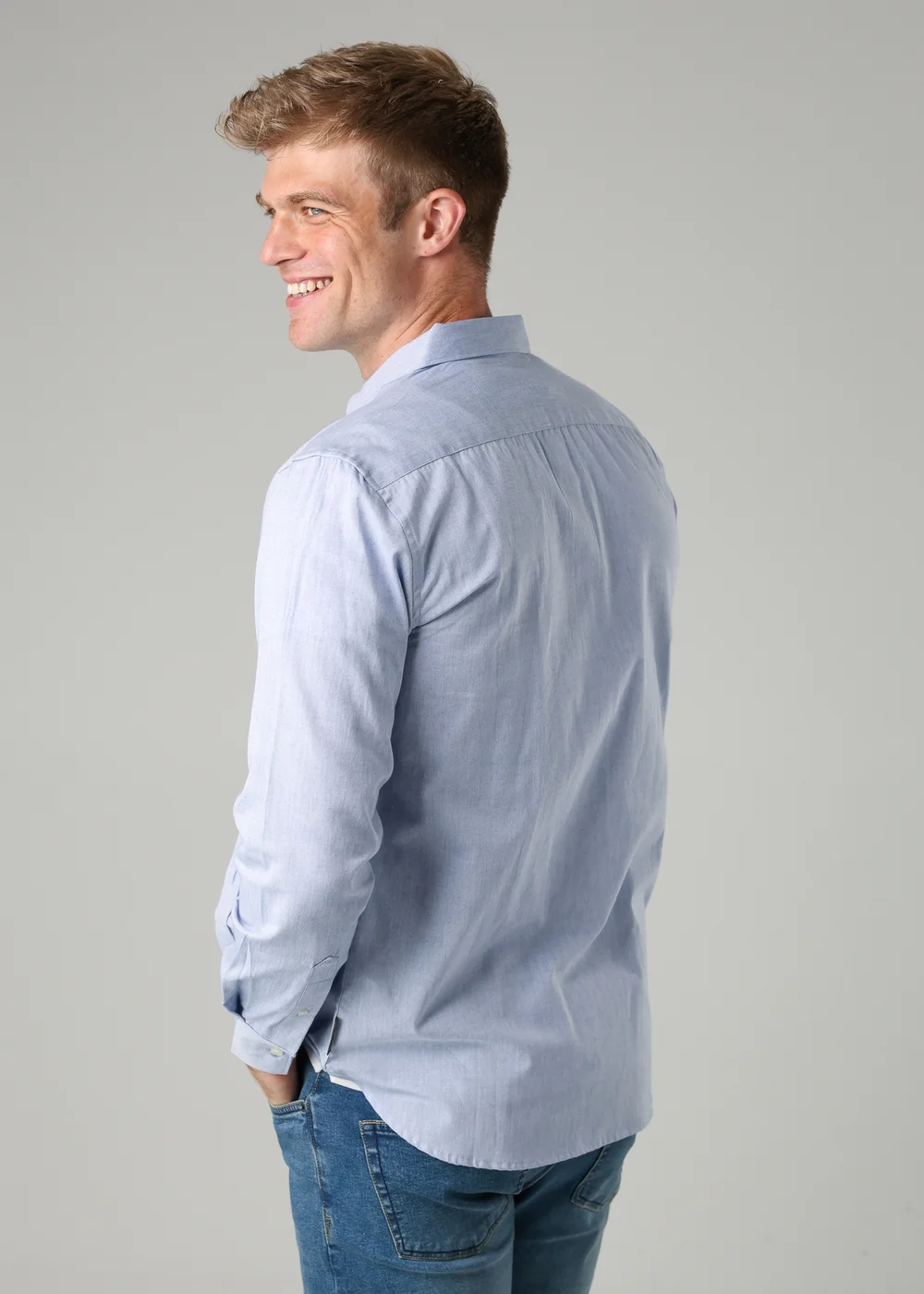 French Connection Blue Cotton Long Sleeve Oxford Shirt - S Image 2