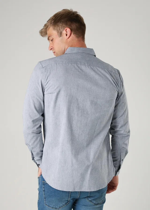 French Connection Navy Cotton Long Sleeve Oxford Shirt