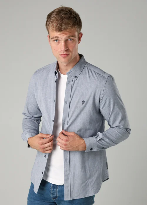 French Connection Navy Cotton Long Sleeve Oxford Shirt - S Image 4
