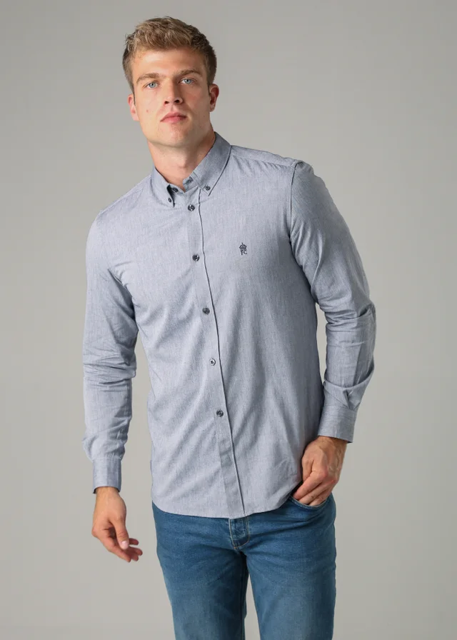 French Connection Navy Cotton Long Sleeve Oxford Shirt