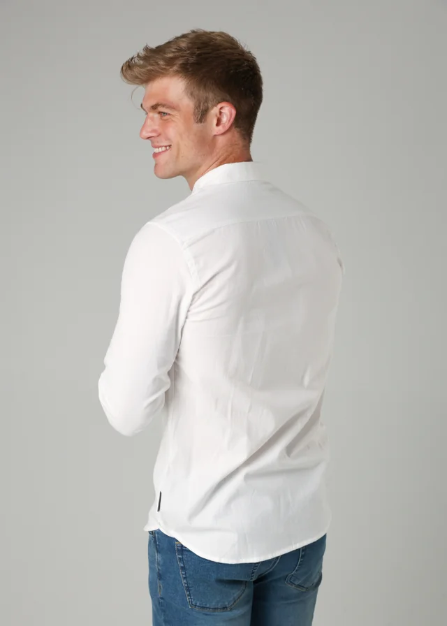 French Connection White Cotton Long Sleeve Oxford Shirt