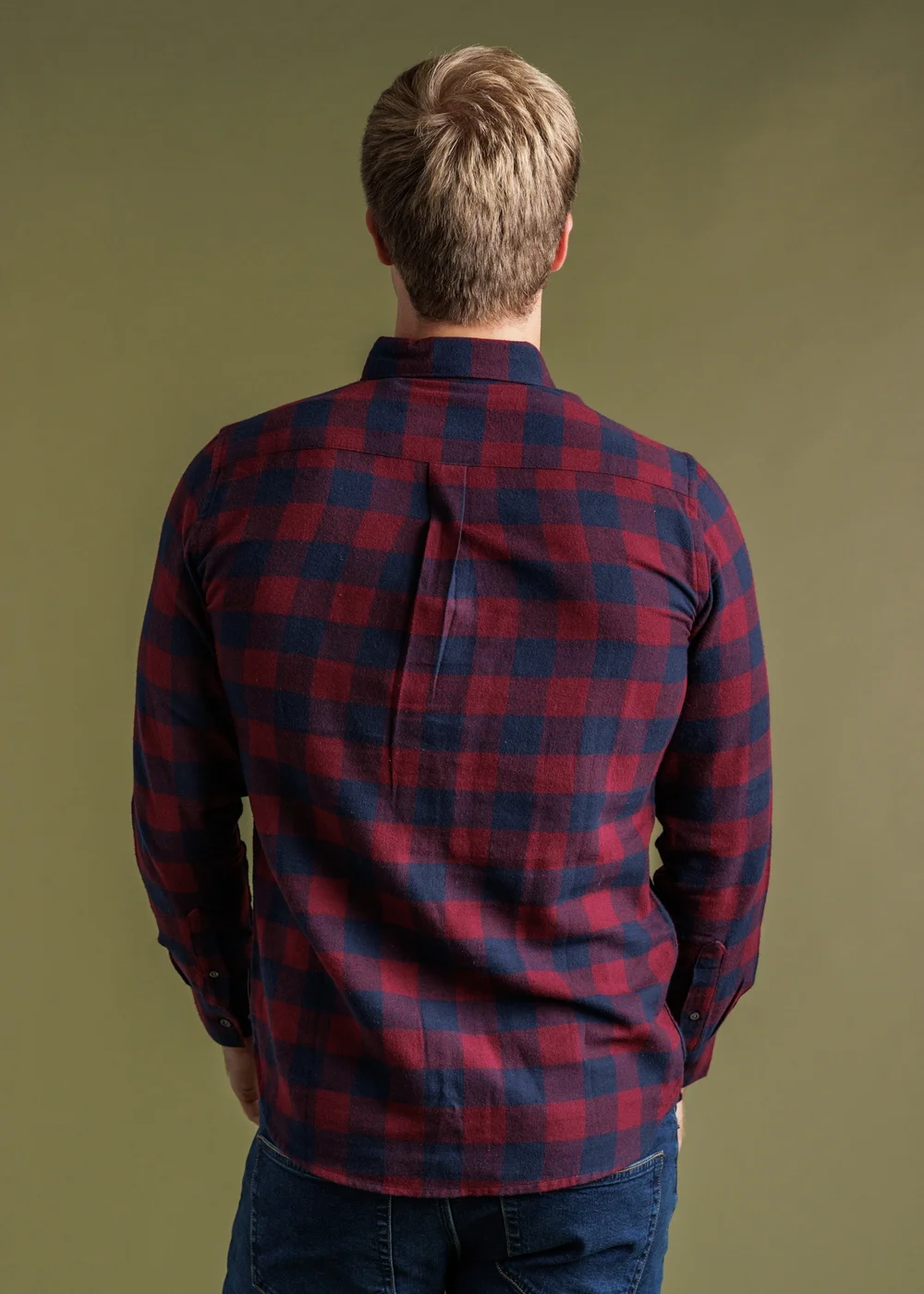 French Connection Burgundy Cotton Large Gingham Flannel Long Sleeve Shirt - 2XL Image 2