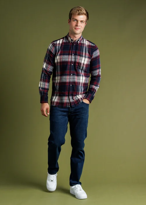 French Connection Red Cotton Flannel Check Long Sleeve Shirt - 2XL Image 4