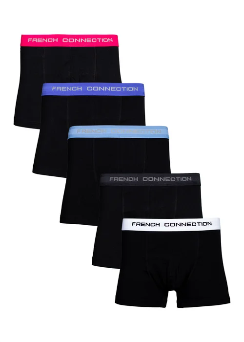 French Connection Blue 5 Pack Cotton Stretch Boxers - XL Image 1