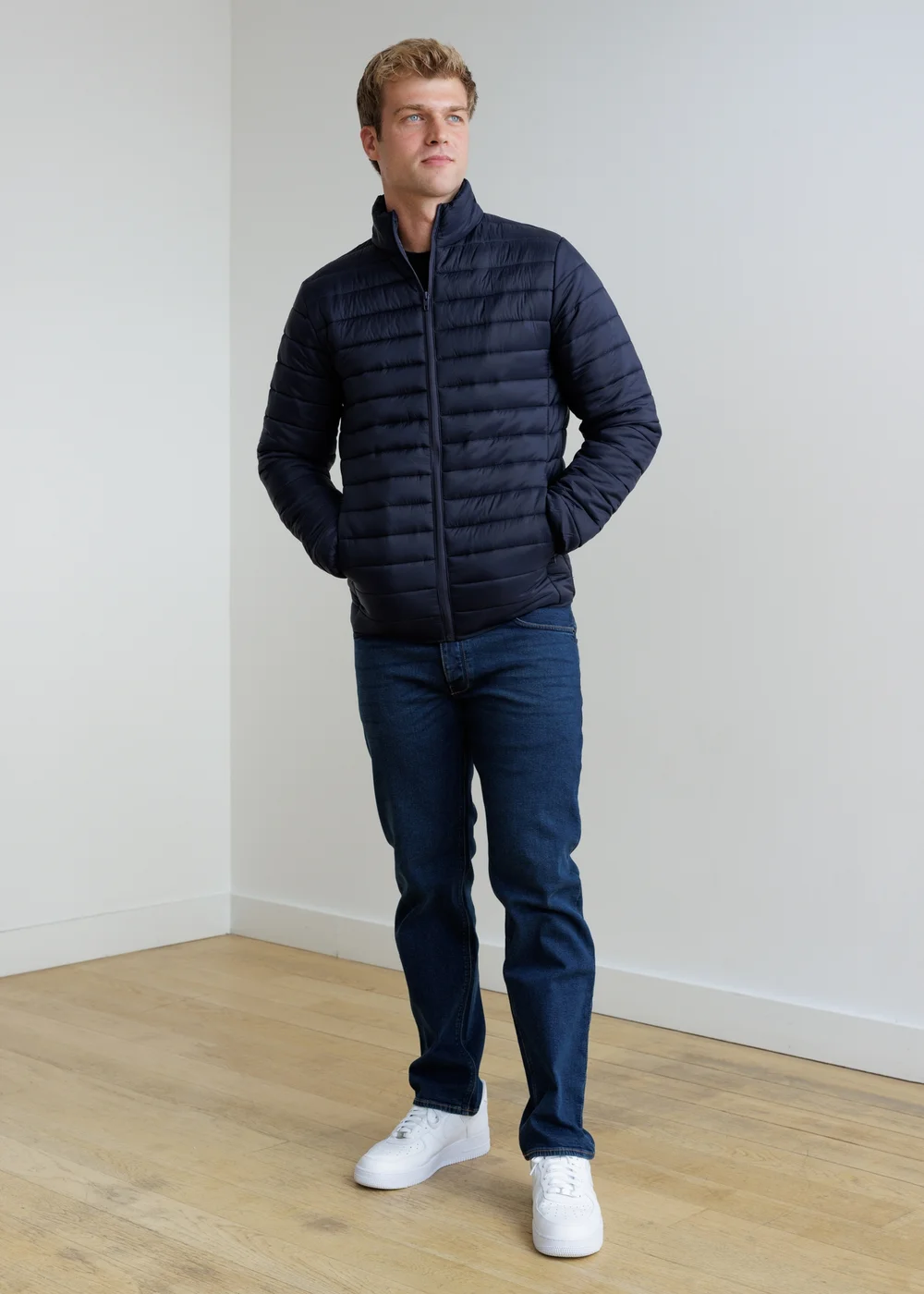 French Connection Navy Superlight Funnel Neck Puffer Jacket - XL Image 4