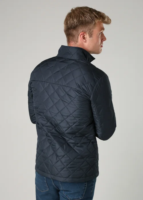 French Connection Navy Funnel Neck Diamond Quilted Jacket - S Image 2