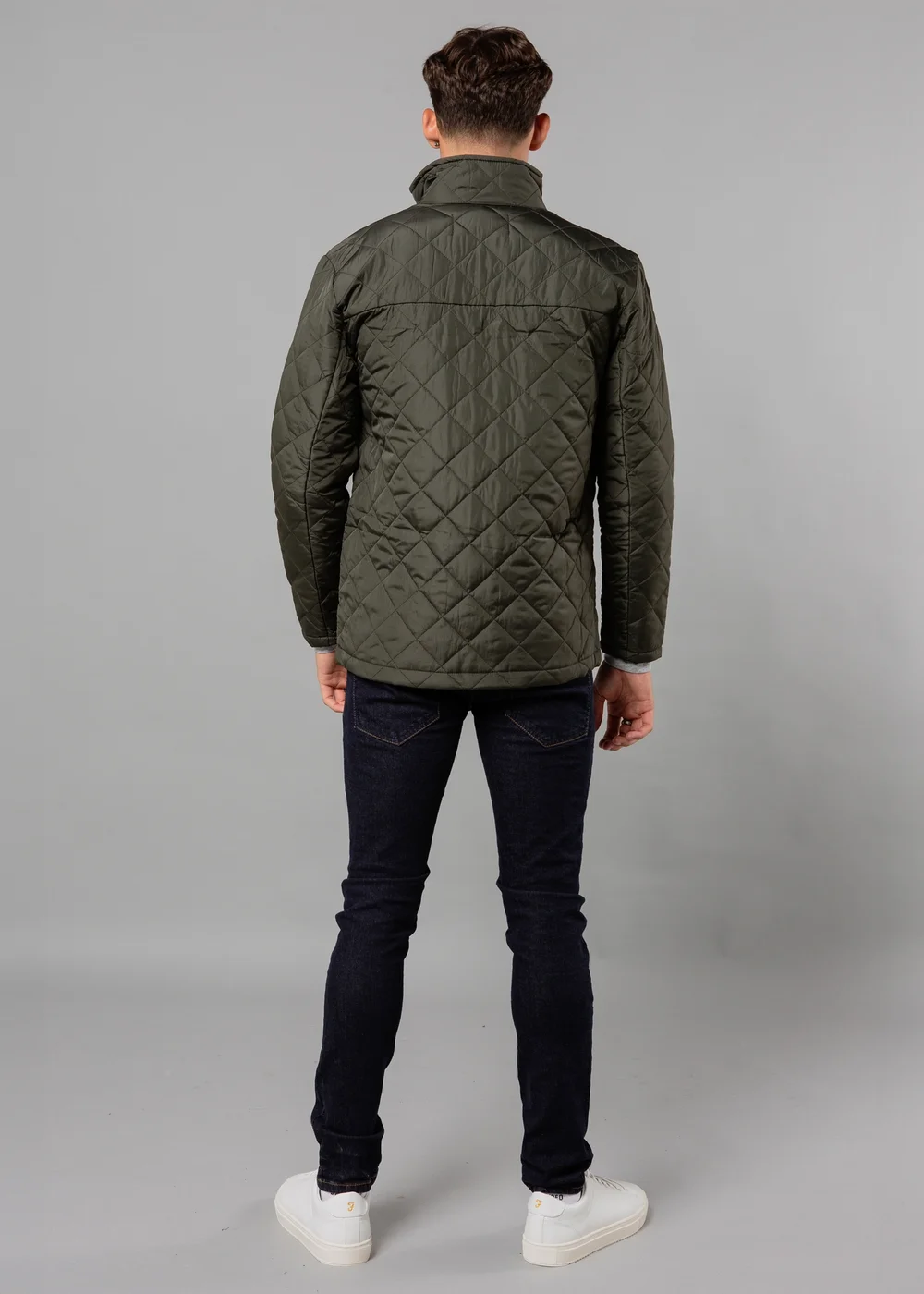 French Connection Khaki Funnel Neck Diamond Quilted Jacket - S Image 2