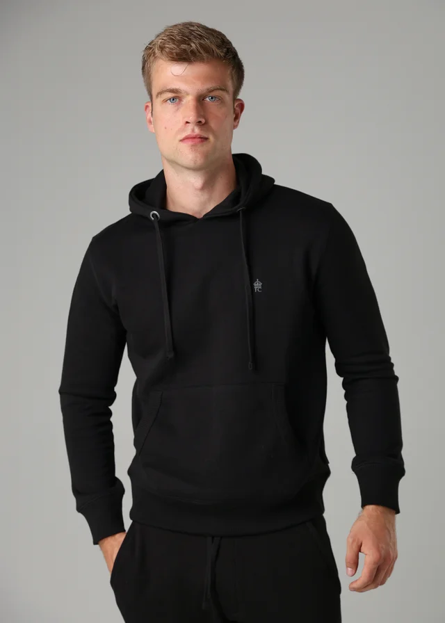 French Connection Black Cotton Blend Hoody