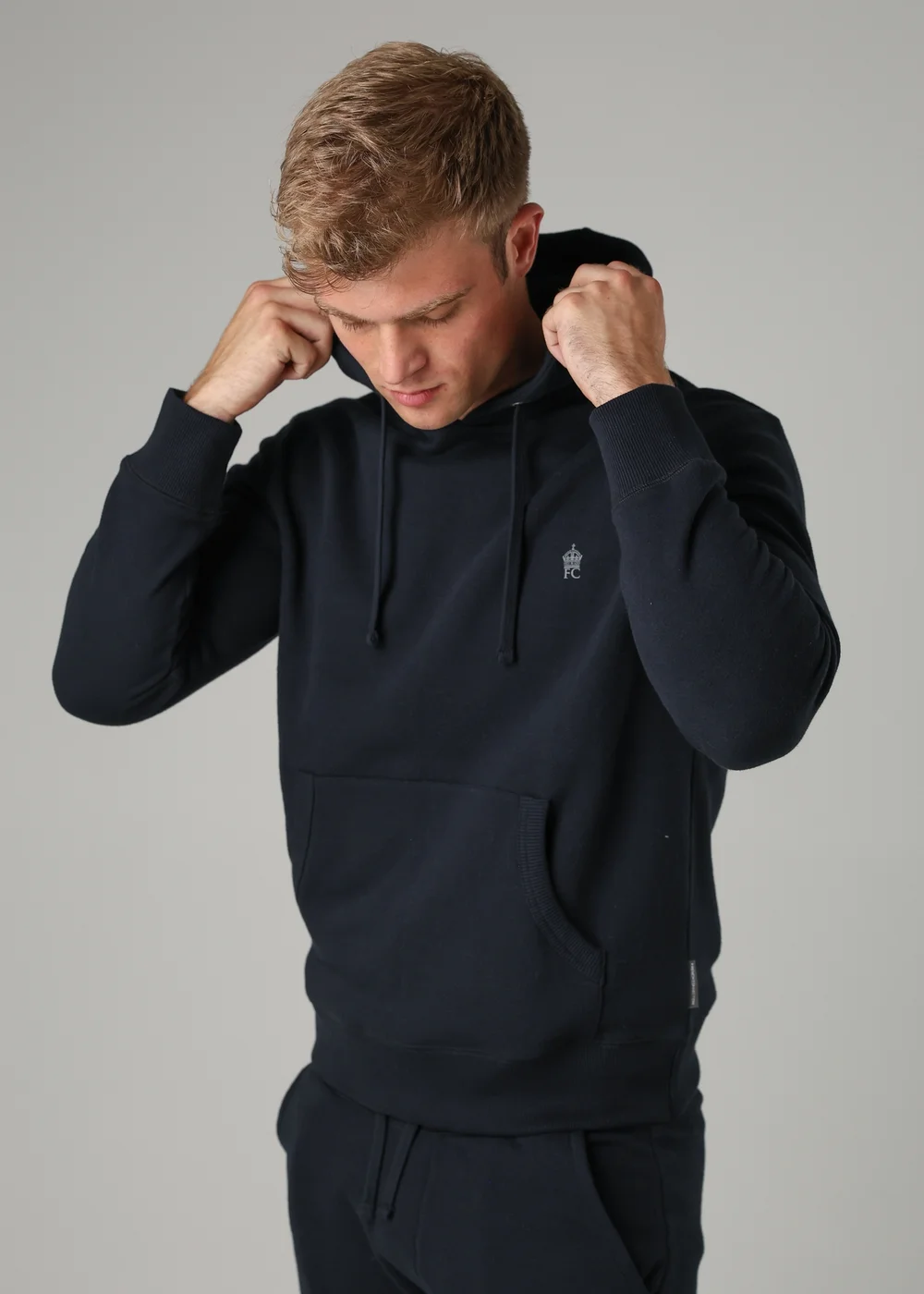 French Connection Navy Cotton Blend Hoody - 2XL Image 3
