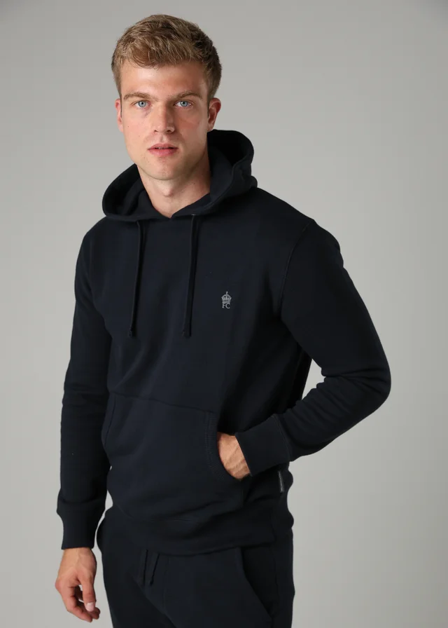 French Connection Navy Cotton Blend Hoody
