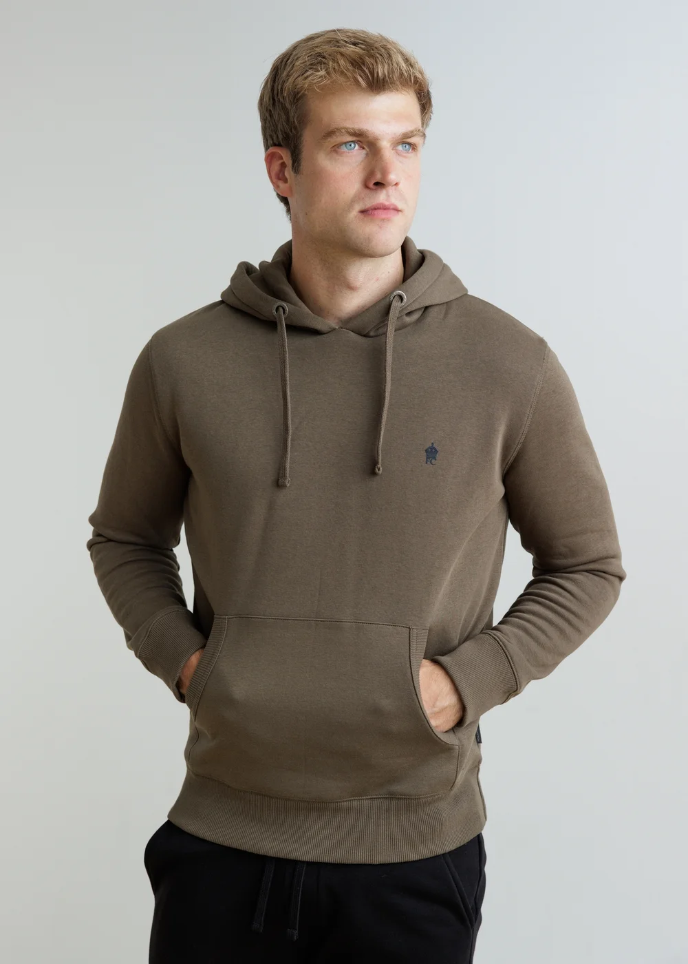 French Connection Khaki Cotton Blend Hoody - S Image 1
