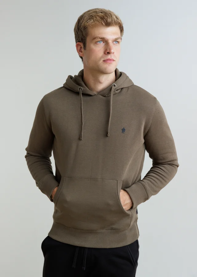 French Connection Khaki Cotton Blend Hoody