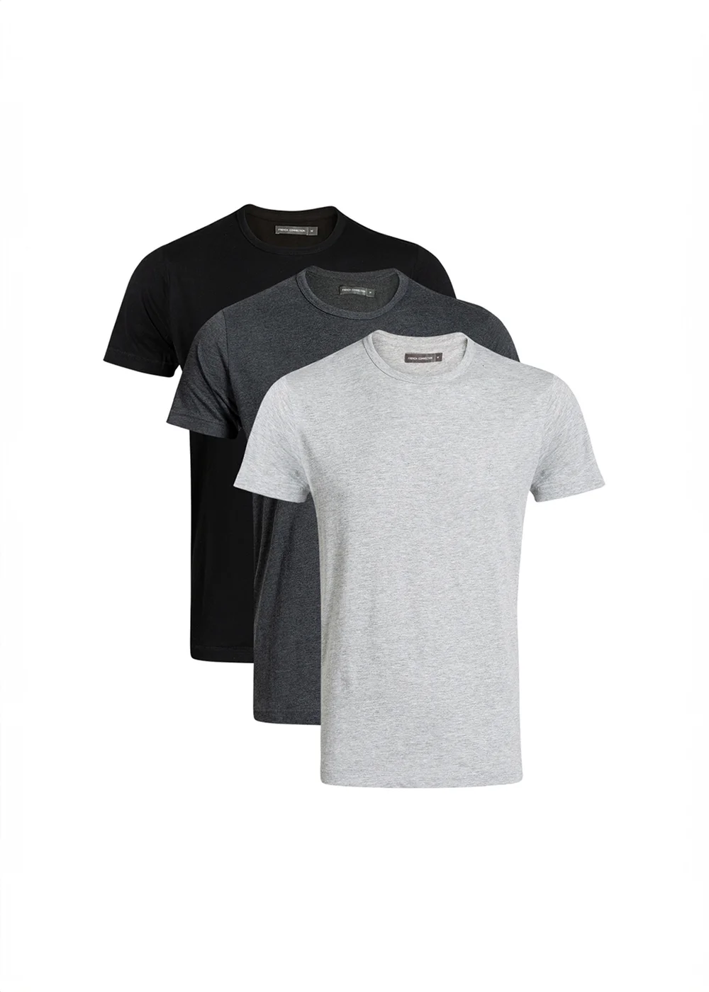 French Connection Black 3 Pack Cotton Crew Neck Short Sleeve T-Shirts - S Image 1