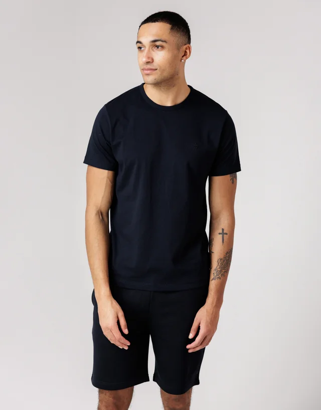 French Connection Navy 3 Pack Cotton Crew Neck Short Sleeve T-Shirts