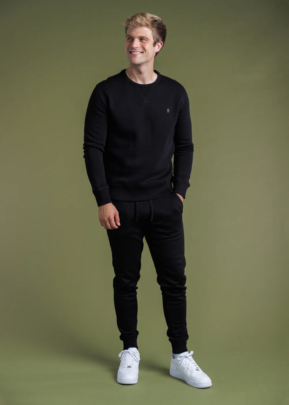 French Connection Black Cotton Blend Joggers - L Image 4