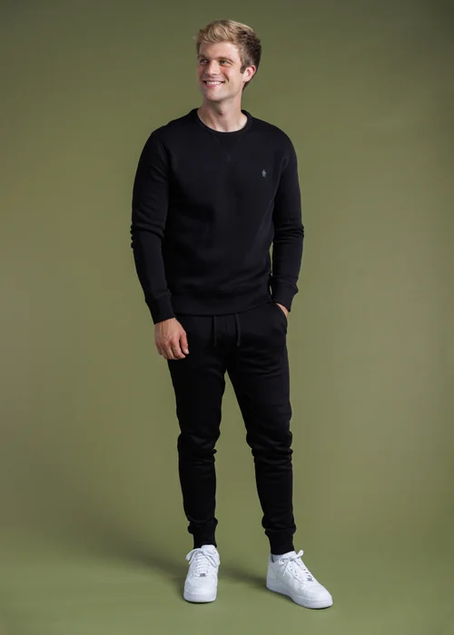 French Connection Black Cotton Blend Joggers - L Image 4