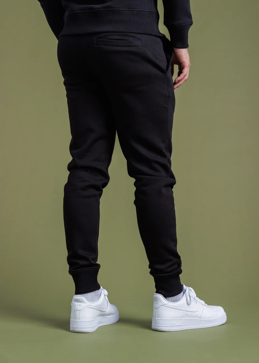 French Connection Black Cotton Blend Joggers - L Image 2
