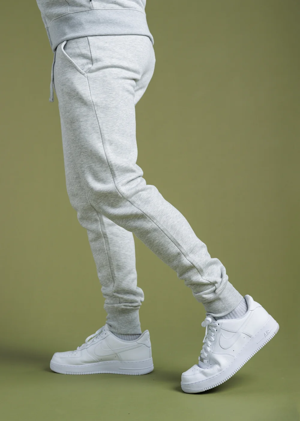 French Connection Light Grey Cotton Blend Joggers - M Image 5