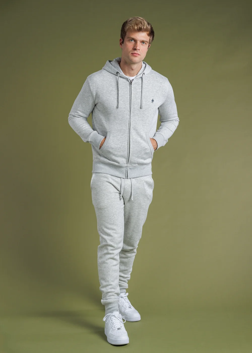 French Connection Light Grey Cotton Blend Joggers - M Image 4