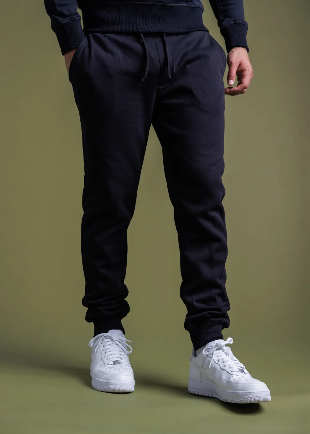 French Connection Navy Cotton Blend Joggers - S Image 1