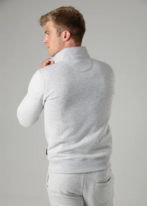 French Connection Light Grey Cotton Blend Half-Zip Jumper - S Image 2