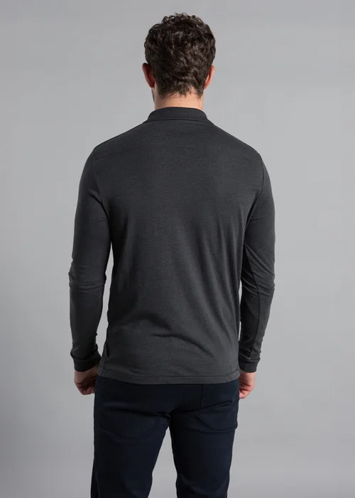 French Connection Black 2 Pack Cotton Long Sleeve Polo Shirts - S Image 3