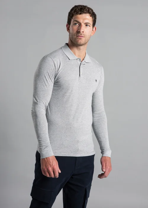 French Connection Navy 2 Pack Cotton Long Sleeve Polo Shirts - S Image 4