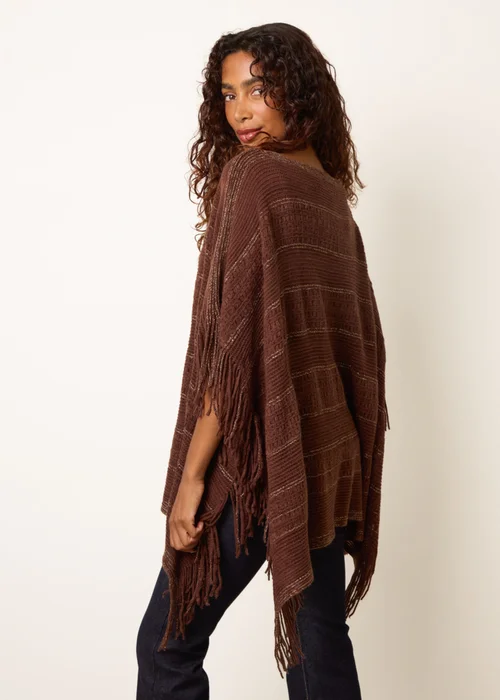 Blue Vanilla Brown Knitted Cape - One Size Image 4