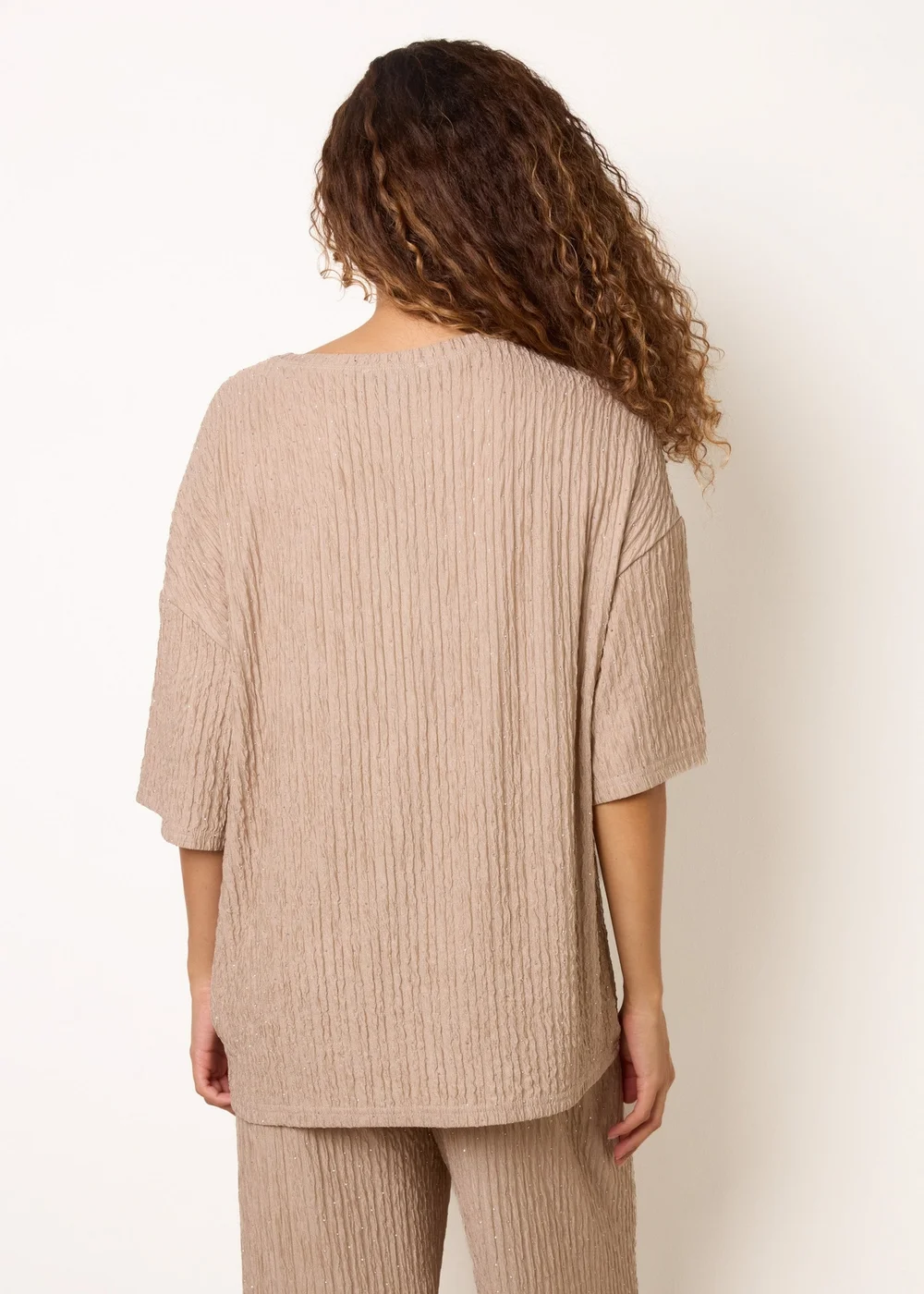 Blue Vanilla Stone Diamante Textured Top - S/M Image 4