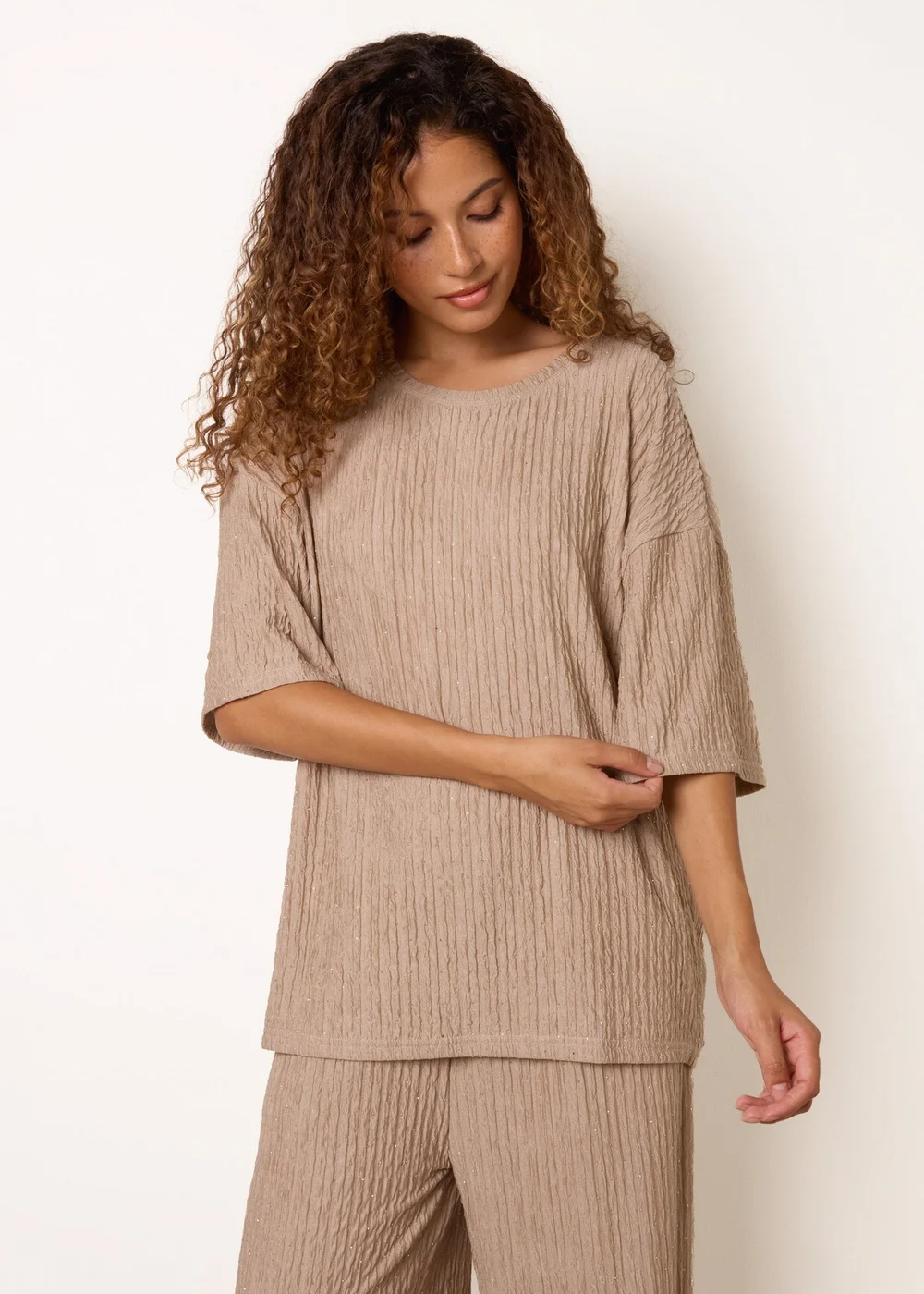 Blue Vanilla Stone Diamante Textured Top - S/M Image 3