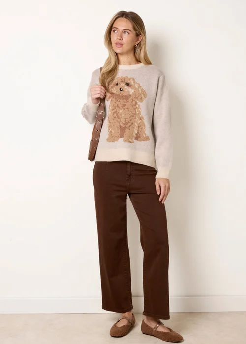 Blue Vanilla Stone Knitted Round Neck Dog Jumper - S/M Image 2