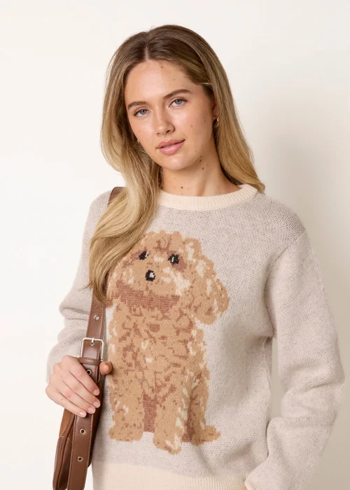 Blue Vanilla Stone Knitted Round Neck Dog Jumper - S/M Image 3